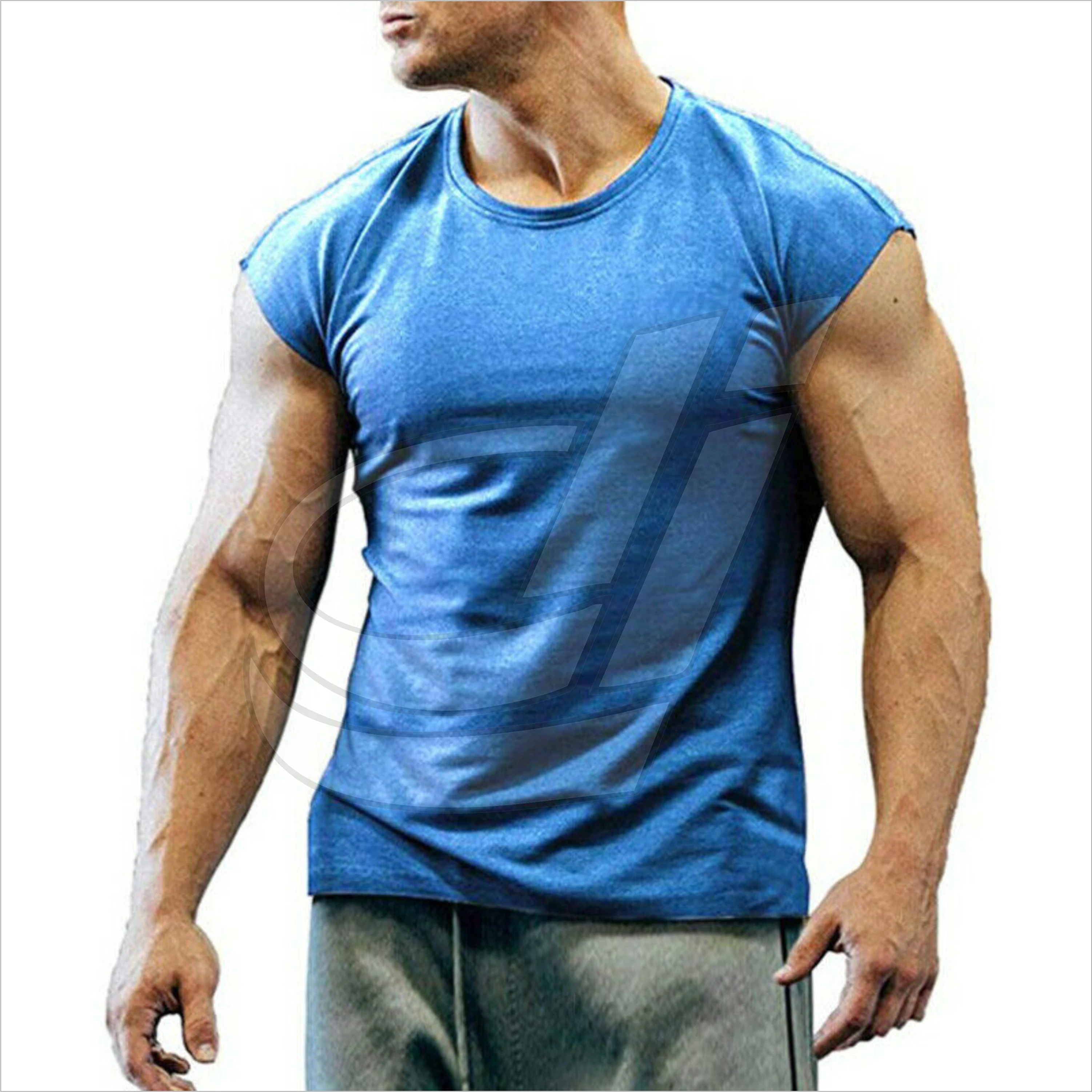 Оптовая продажа мужские однотонные майки с индивидуальным логотипом хлопковые дышащие из полиэстера нижнее белье