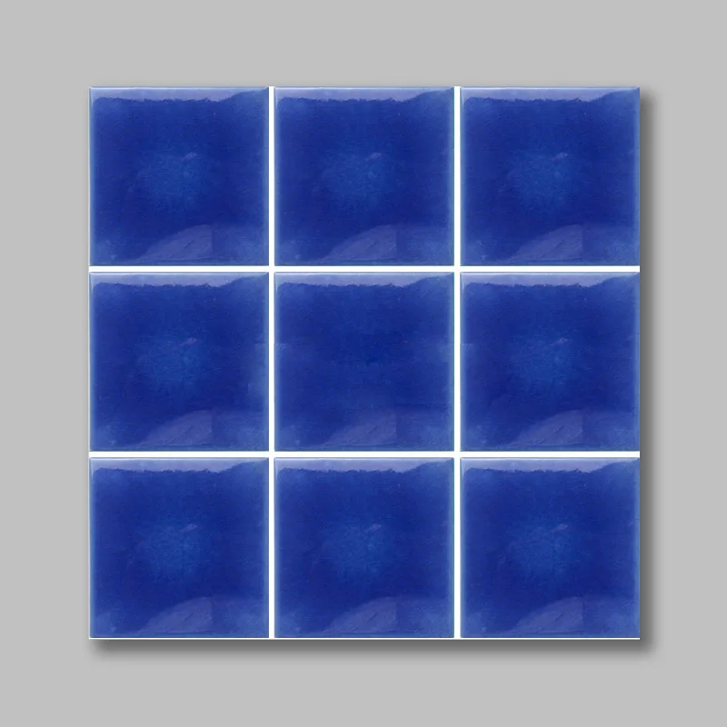 Ice crack blue glazed ceramic mosaic swimming pool tile for sale