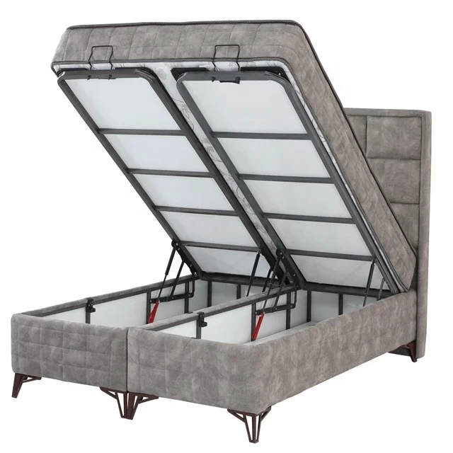 New Design Best Selling Fabric Single Double King Queen Super King Size Modern Storage Bed with Bed Base