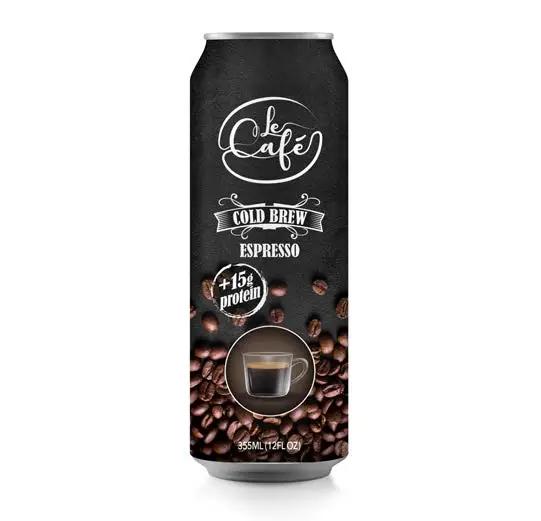 Молочный Протеин Le Cafe для холодного приготовления кофе 15 г-355 мл алюминиевый Консервированный Напиток премиум-класса здоровья