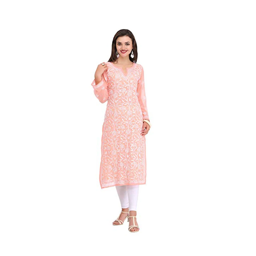 Индийская Женская Одежда Kurtis туника с ручным принтом хлопковая Курта повседневная одежда для женщин