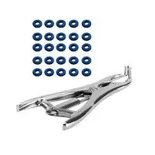 Хирургические инструменты кастрационный эстратор с резиновым кольцом аппликатор пластиковая лента разных цветов для кастрации