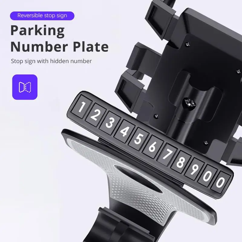 Multifunctional Car Phone Holder Clip on Dashboard Suitable for 4 to 7 inch Smartphones