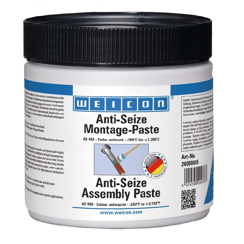 
WEICON Anti-Seize Assembly Paste 450g Heat-Resistant Protection Against Corrosion Anthracite 