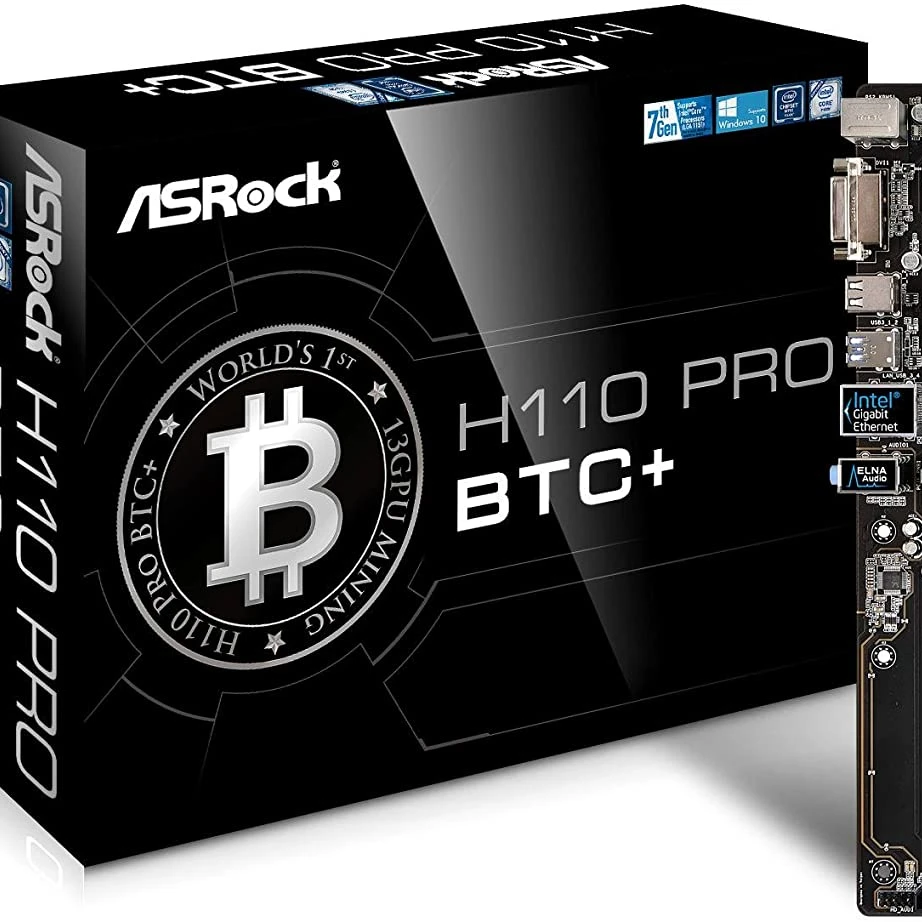 
Original New ASRock H110 Pro BTC+ 13 GPU ATX DDR4-SDRAM Mining Motherboard Cryptocurrency 