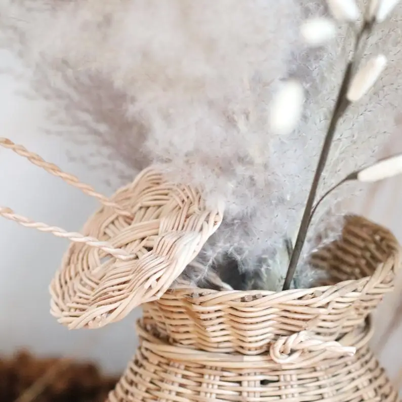Rattan vase natural handmade woven large rattan vase new unique style home decor flower vases