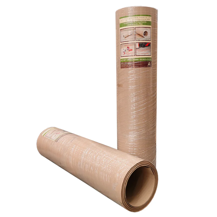 Brown Floor Covering Cardboard Roll to Protect Surface for Interior House Painting