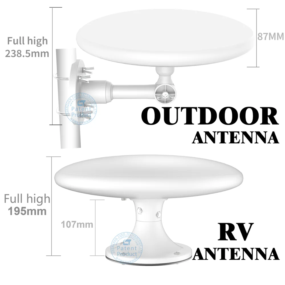 
Digital Terrestrial RV/Caravan TV antenna, Multiple TVs, 360 Dual Omni Directional, Compatible for AM/FM/VHF/UHF 
