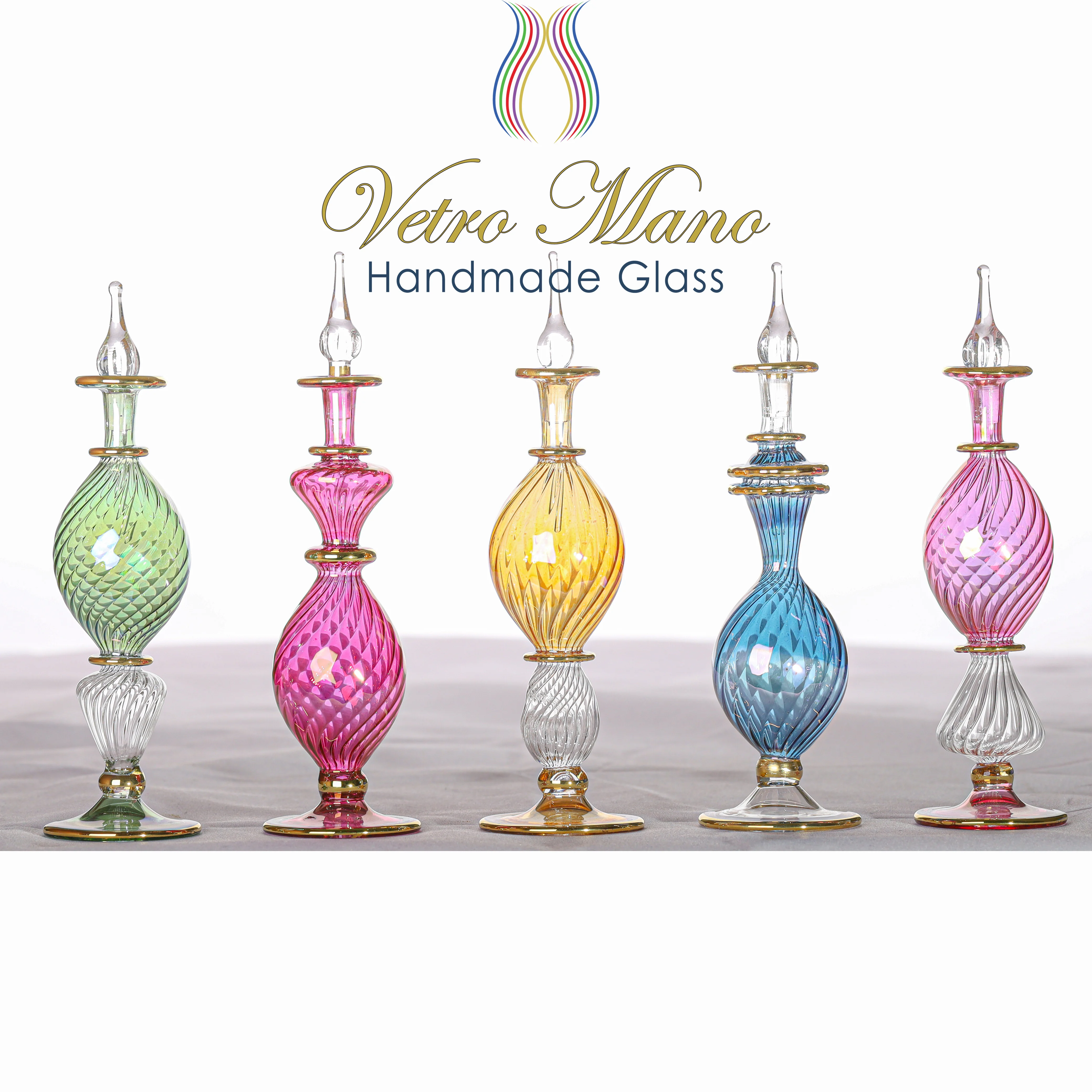 
Egyptian Hand blown Glass Perfume Bottles - 30ml 