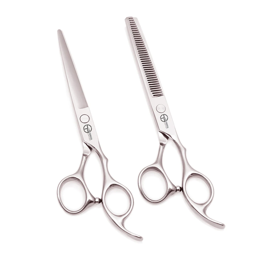 Beard Mustache Hair Dressing Scissors German Hair Cutting Stainless Steel Professional 420C Laser Bag Leather White Western Box