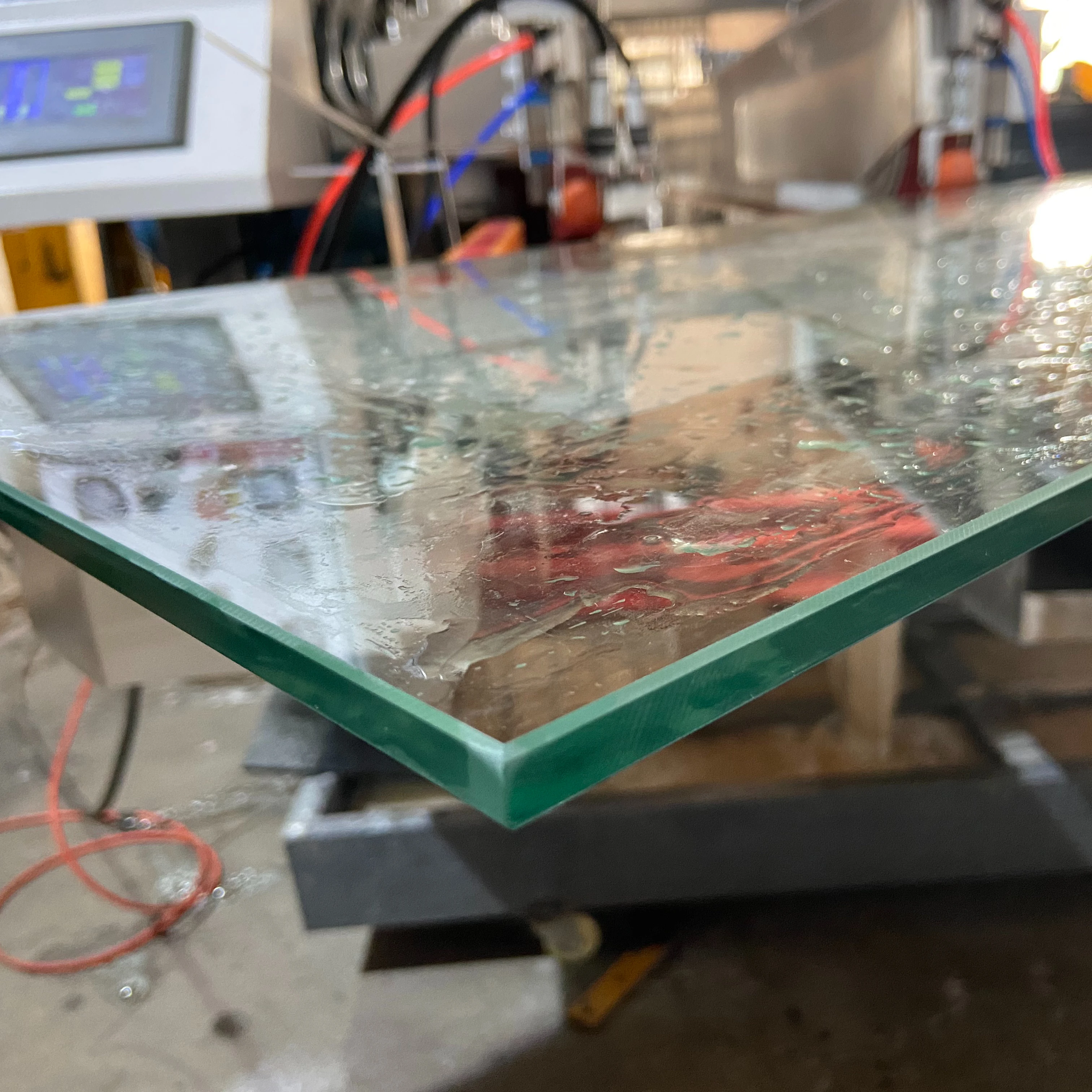 Машина для двойной резки стекла 15 м/мин производственная линия