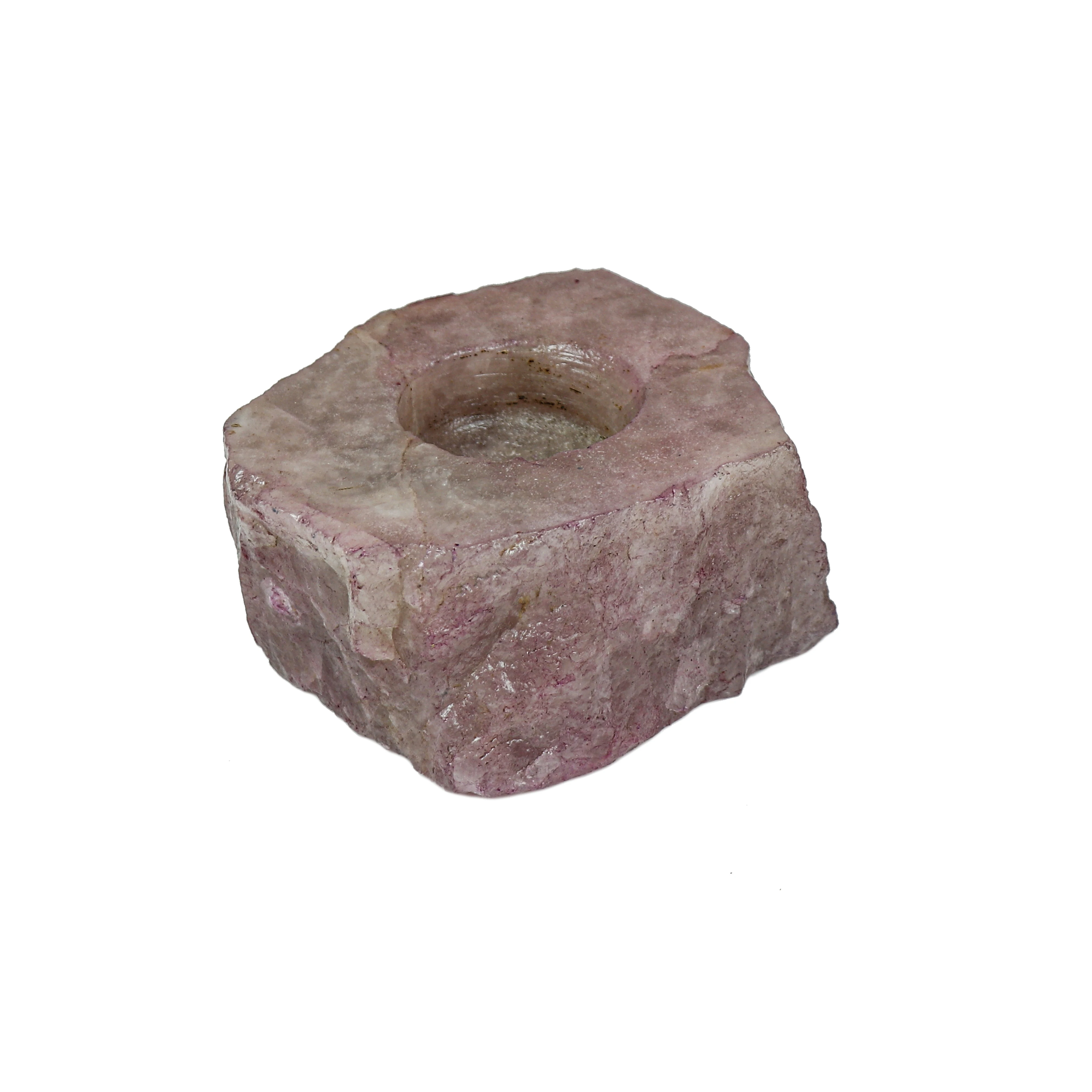 Rose Quartz Stone Tea light holder Decorative Precious stone candle holder for home & decor