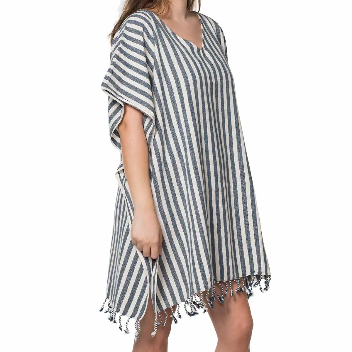 Homewear 100% Cotton Tunic Fashion Made Out Our Amuden Fabric  V Neck Shirt