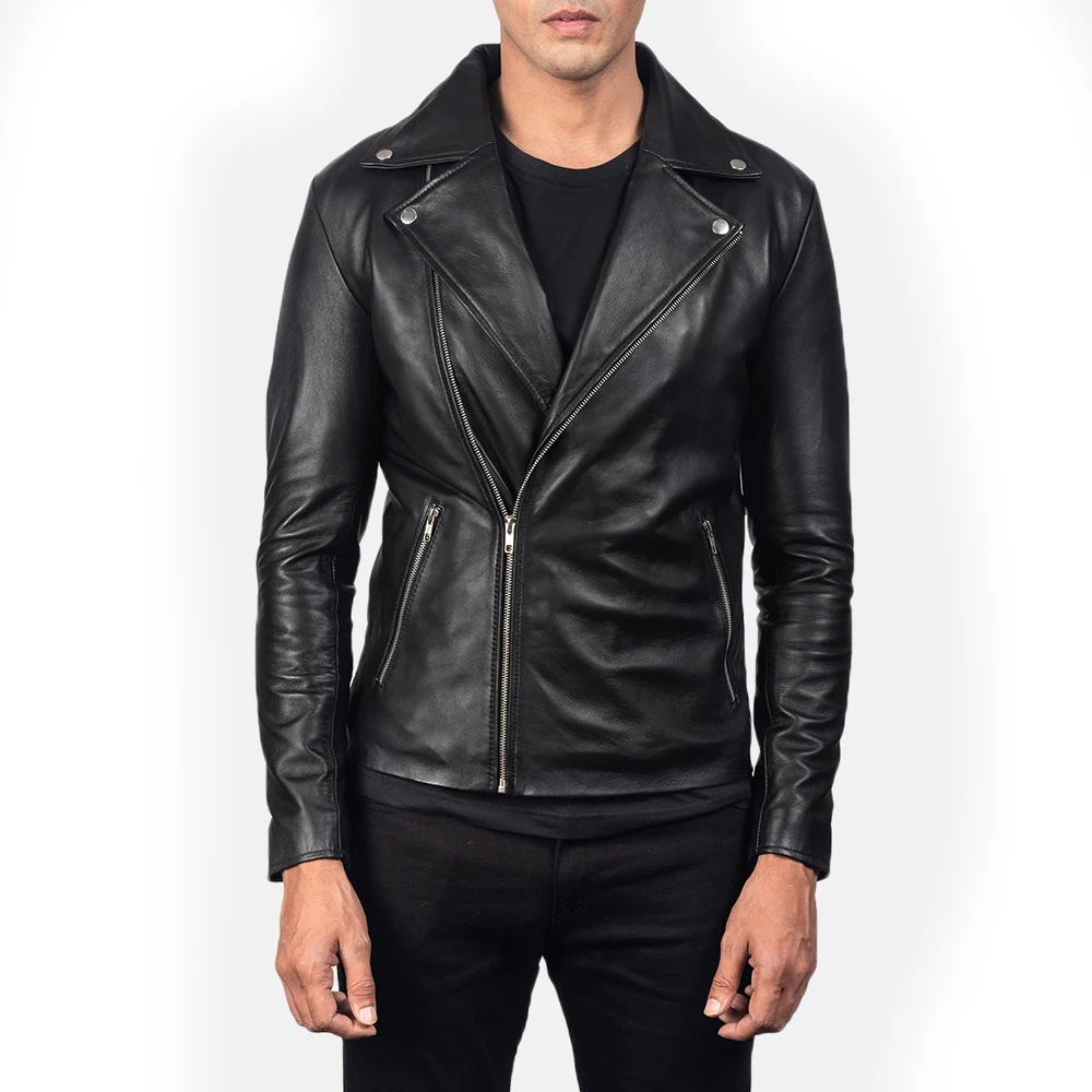 2022 New Fashion Men black Lamb Leather Jacket/men leather jackets Pakistan leather jackets for men High Quality