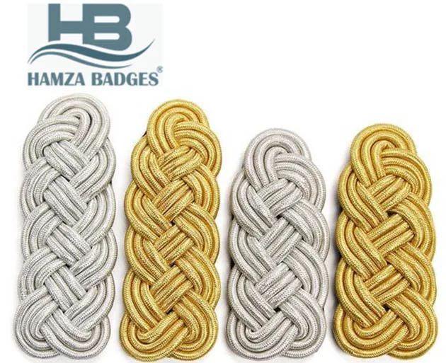 Military Uniforms Accessories Epaulettes & Shoulder Cords | Silver & Green Corded Shoulder Boards