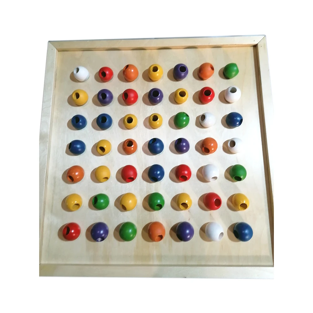 Eco friendly wooden Imagination & fine motor skills developing toy Mosaic board game table game for children