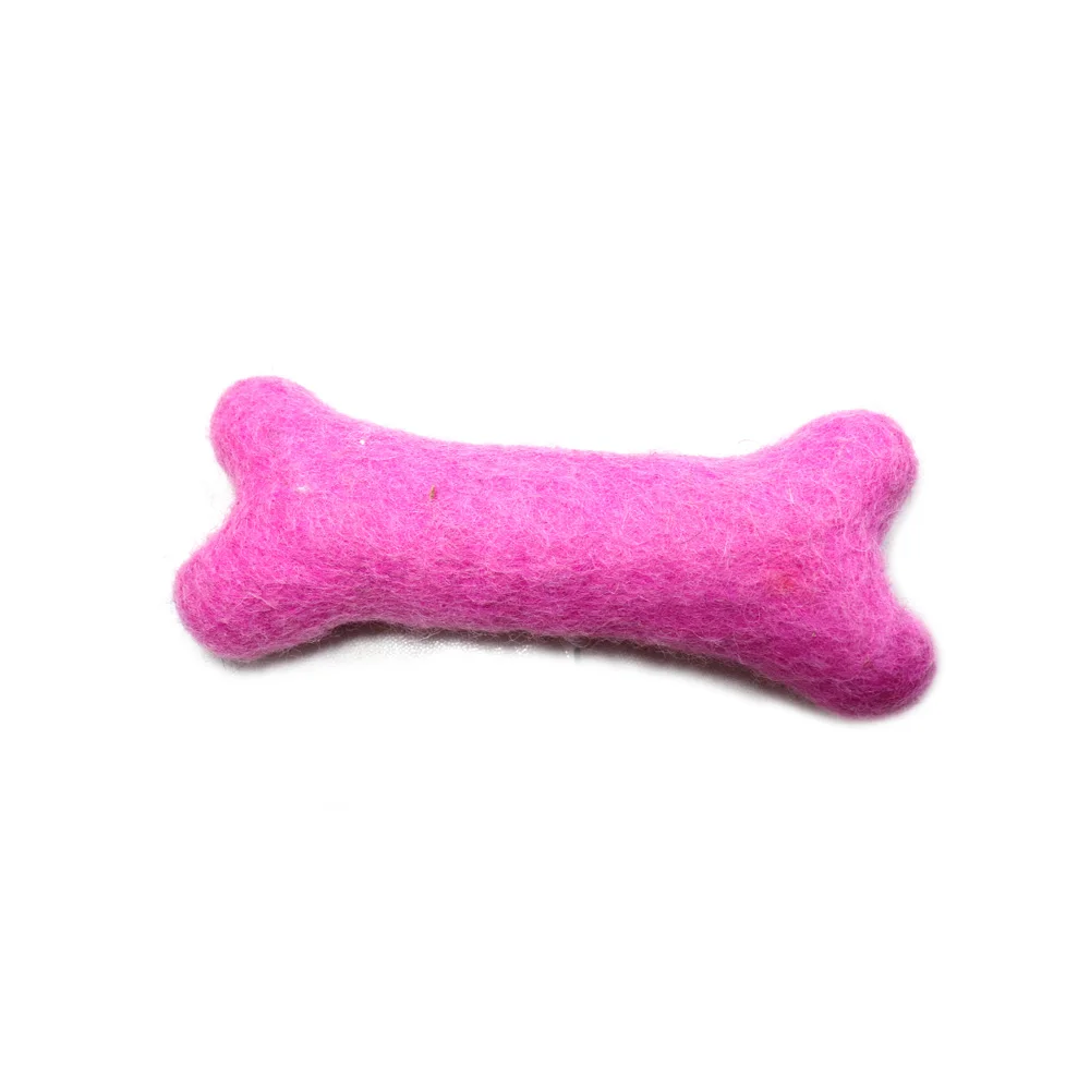 Handmade Felt Solid Color Bones for Dogs