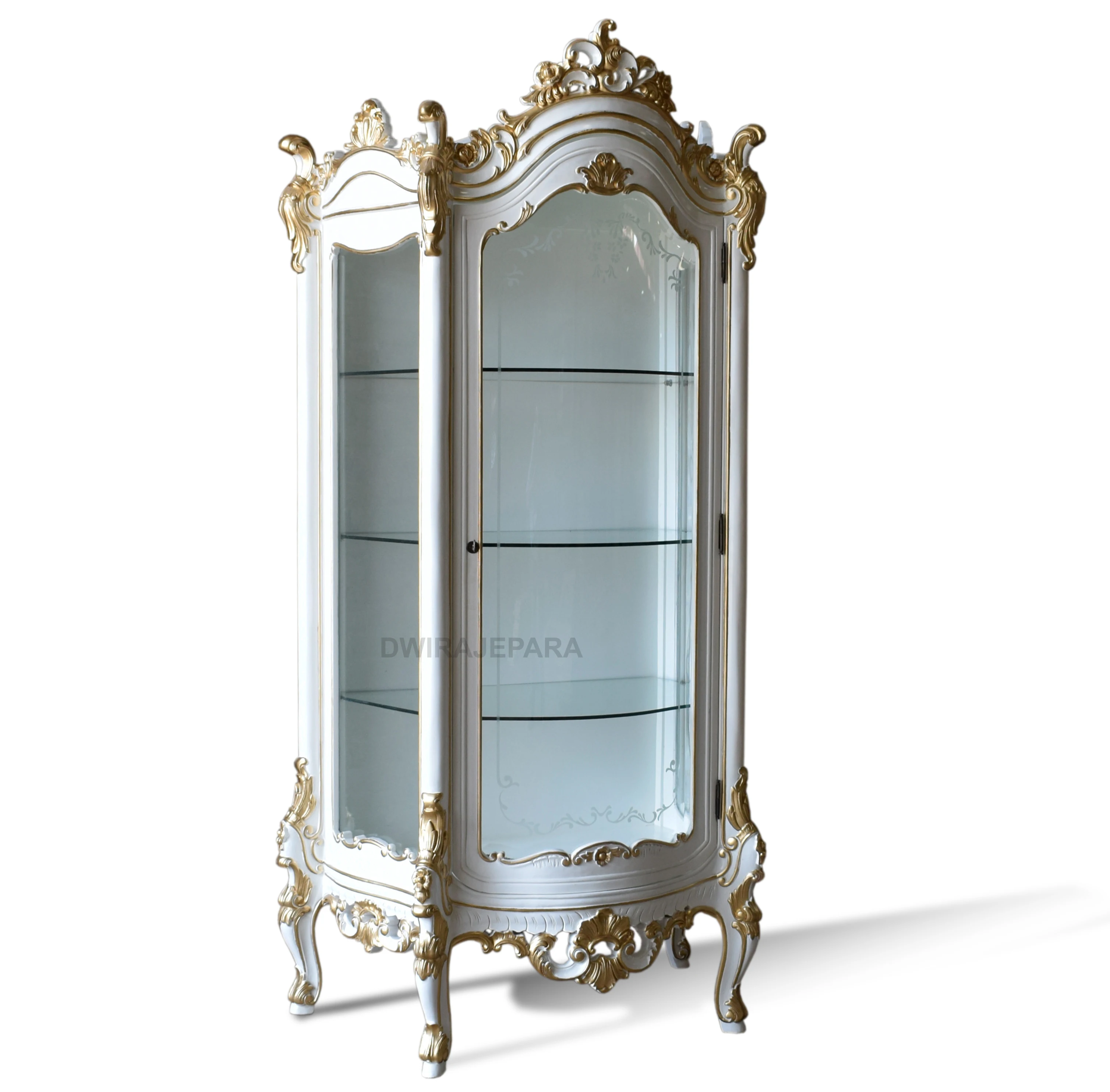 Luxury Royal Carved Living Room Furniture Cabinet Showcase