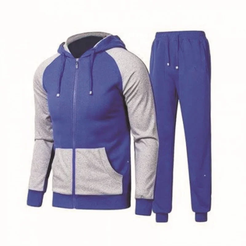 Complete tracksuits with customized color design & artwork unisex pullover tops & pants    100% cotton plain causal sweat suits