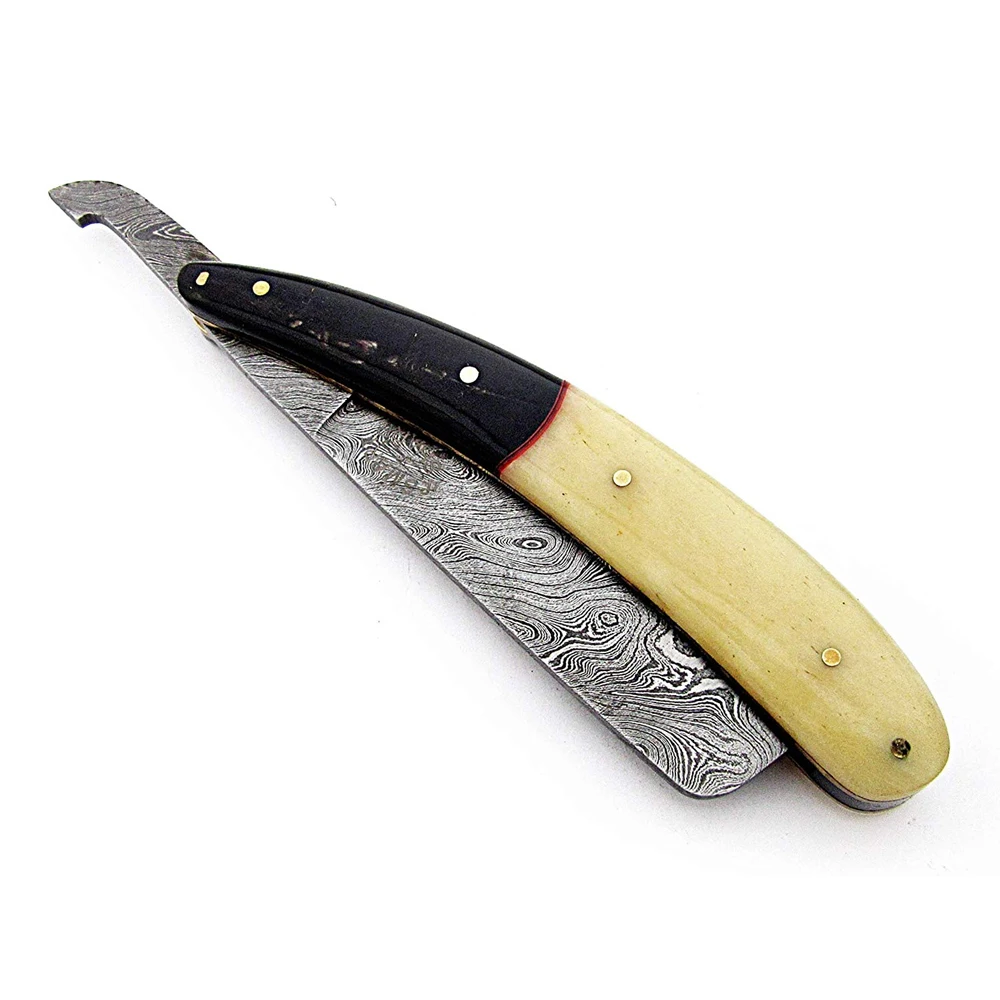 Hand Made Straight Razors Damascus Steel Blade Bone Handle Best Damascus Straight Razor