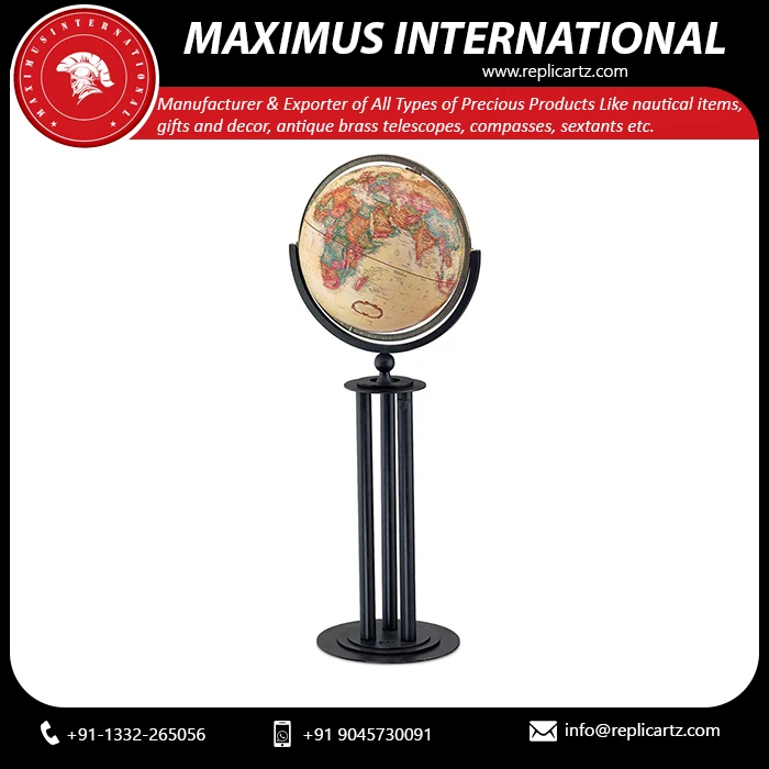 World Globe with Metal Stand Perfect for Decoration Earth Geography Educational  Kids Adults School Home Office