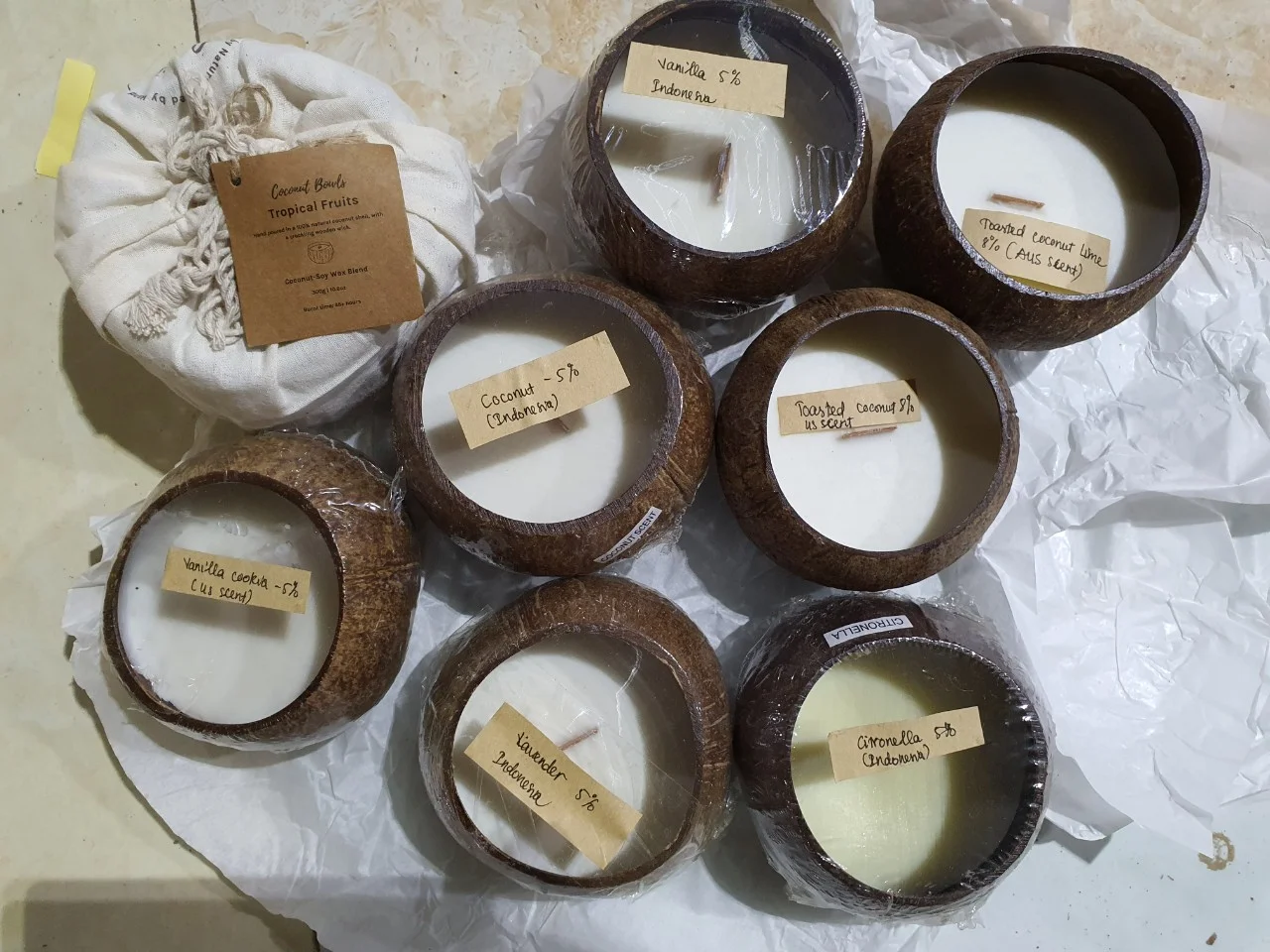 Natural coconut beeswax candles highly scented WHATSAPP MS ANNA
