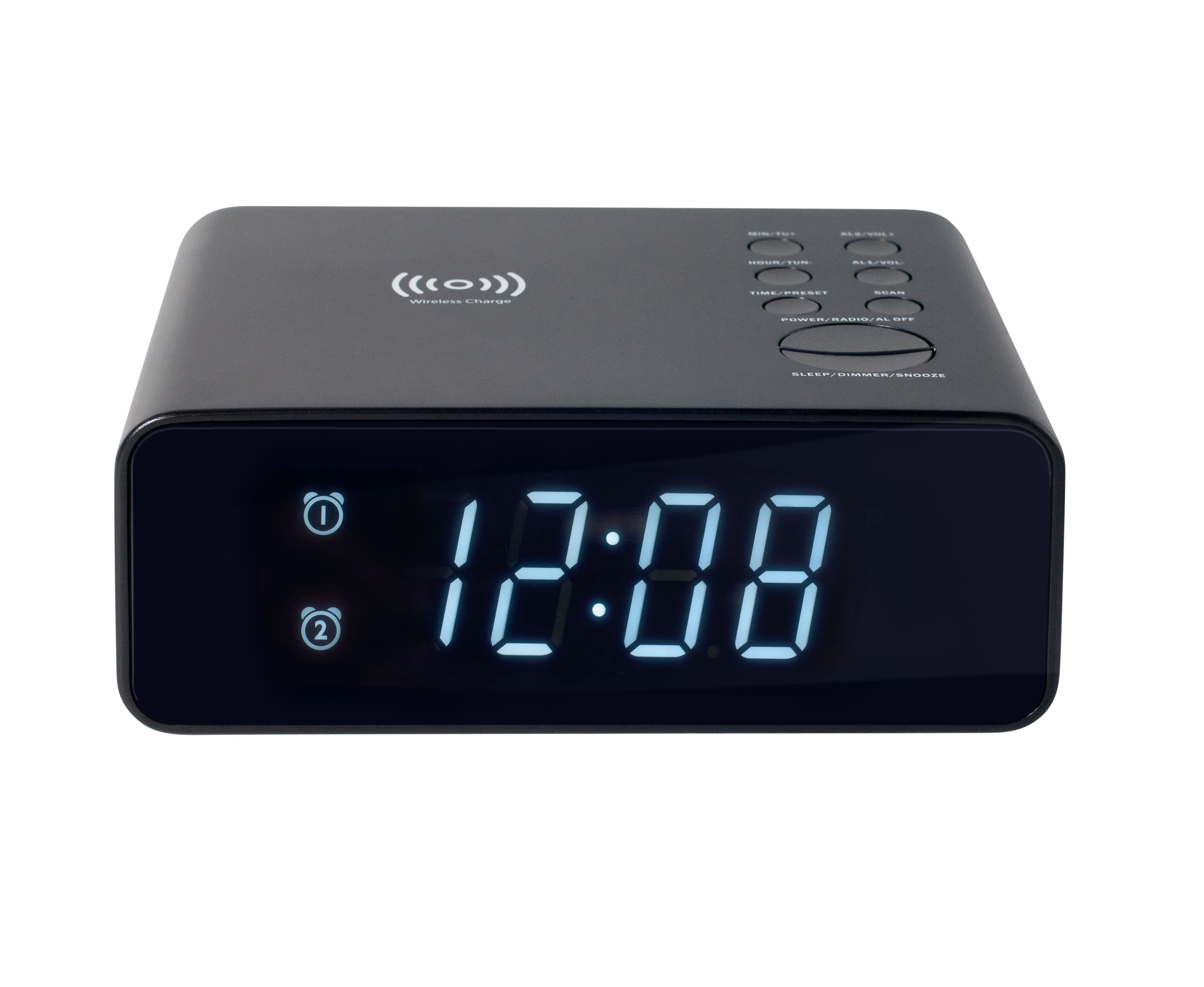 Alarm Clock Radio with Wireless Charging