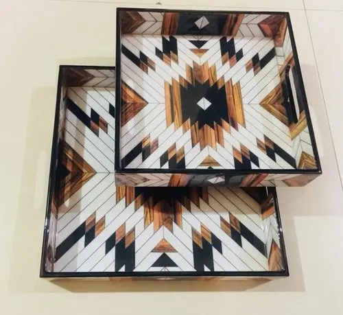 Square  Tray Abstract Print BY KSN