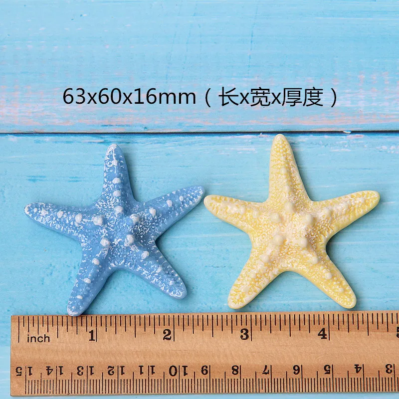 6PCS Cute resin ornament for cell phone case sea shell&star shaped  home decoration  mini craft diy jewelry