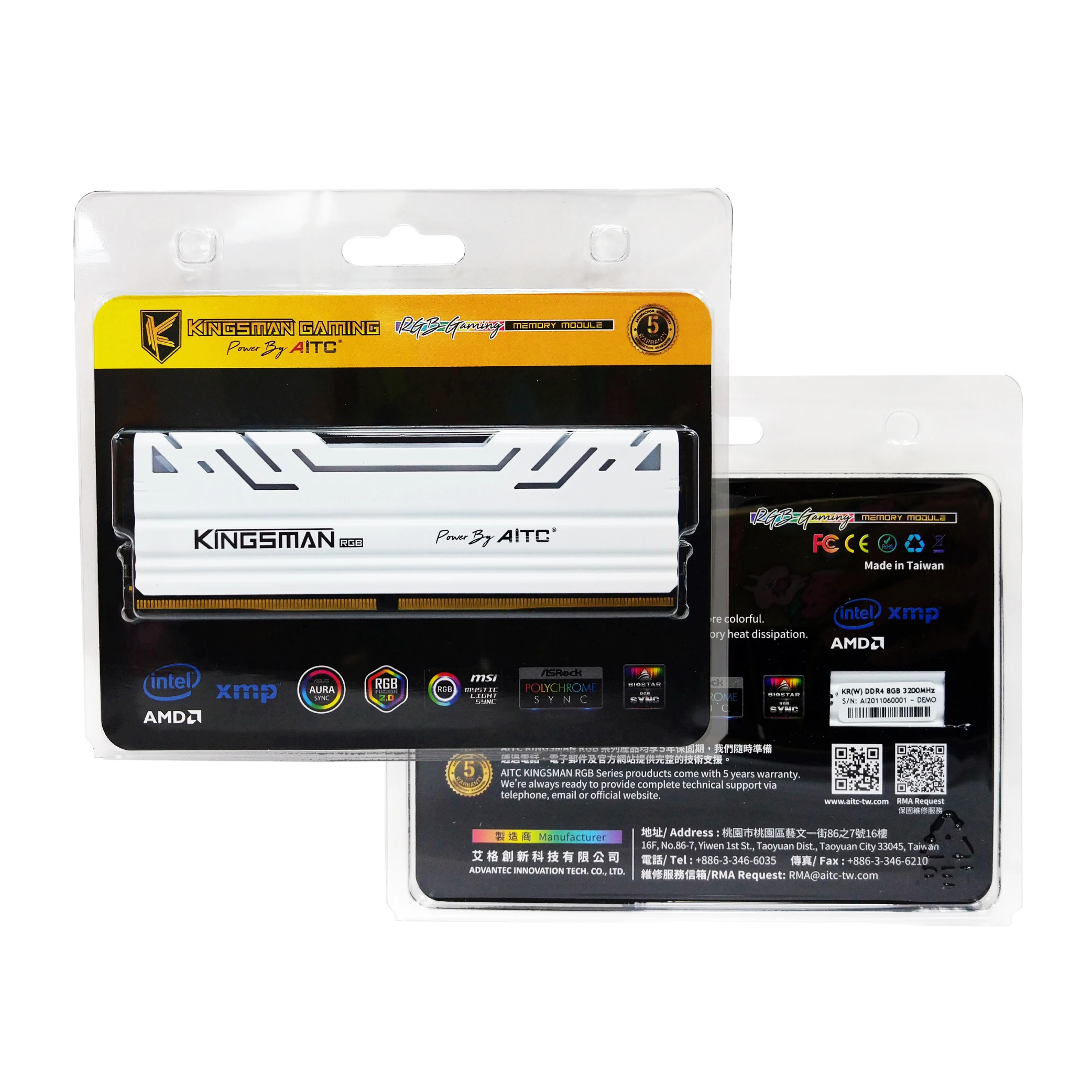  Белый RGB DDR4 8 Гб 3200 МГц Память