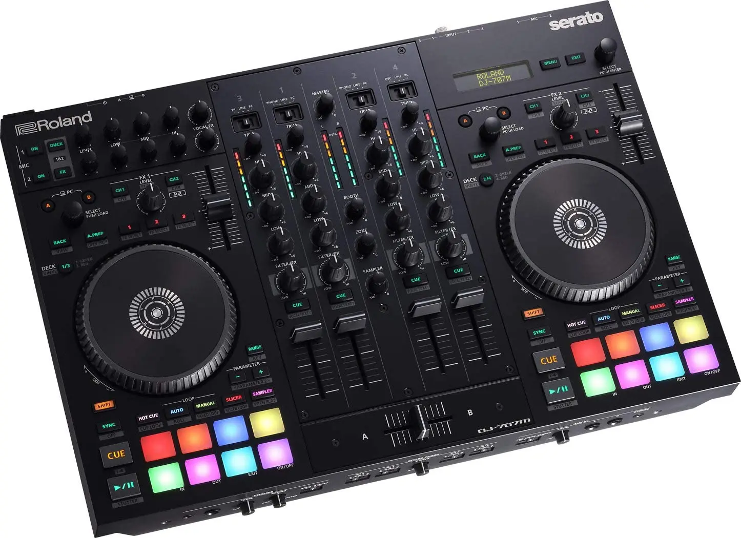 Roland не наносящих вред DJ-707M четырехканальный четыре под старину с подкладкой Serato DJ контроллер