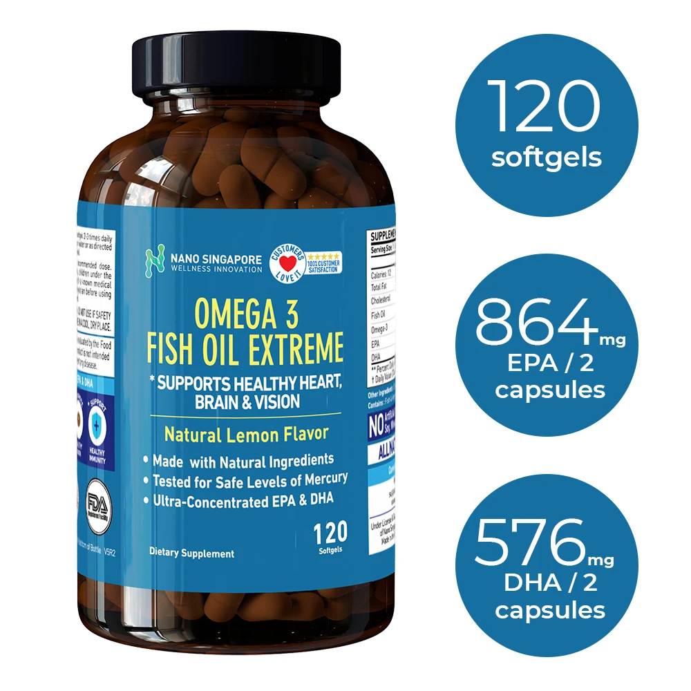All Natural Healthcare supplement Omega3 Fish Oil Capsule Softgel