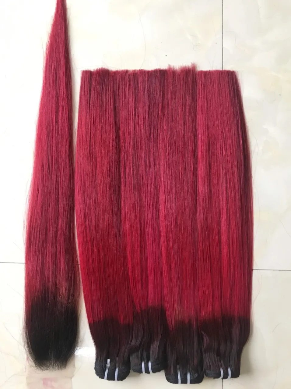  Оптовые продажи 100% человеческие волосы из Вьетнама наращивание волос цветные