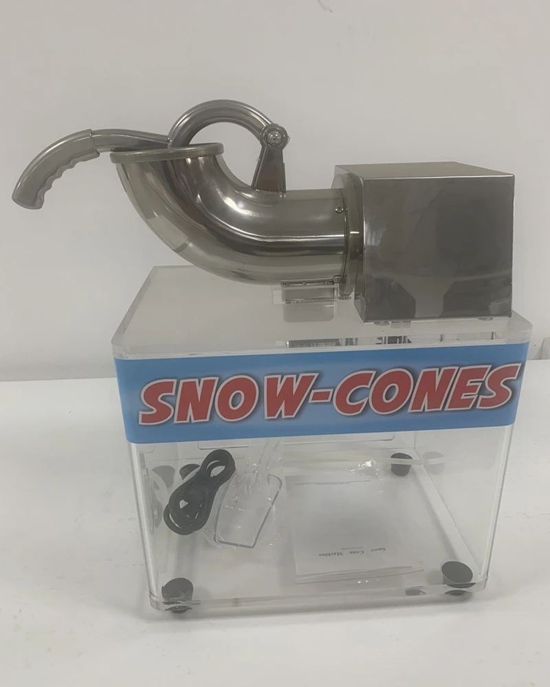 Electric Stainless Steel Snow Cone Maker Automatic Ice Crusher Machine Kitchenware with Customized Logo for Household Use