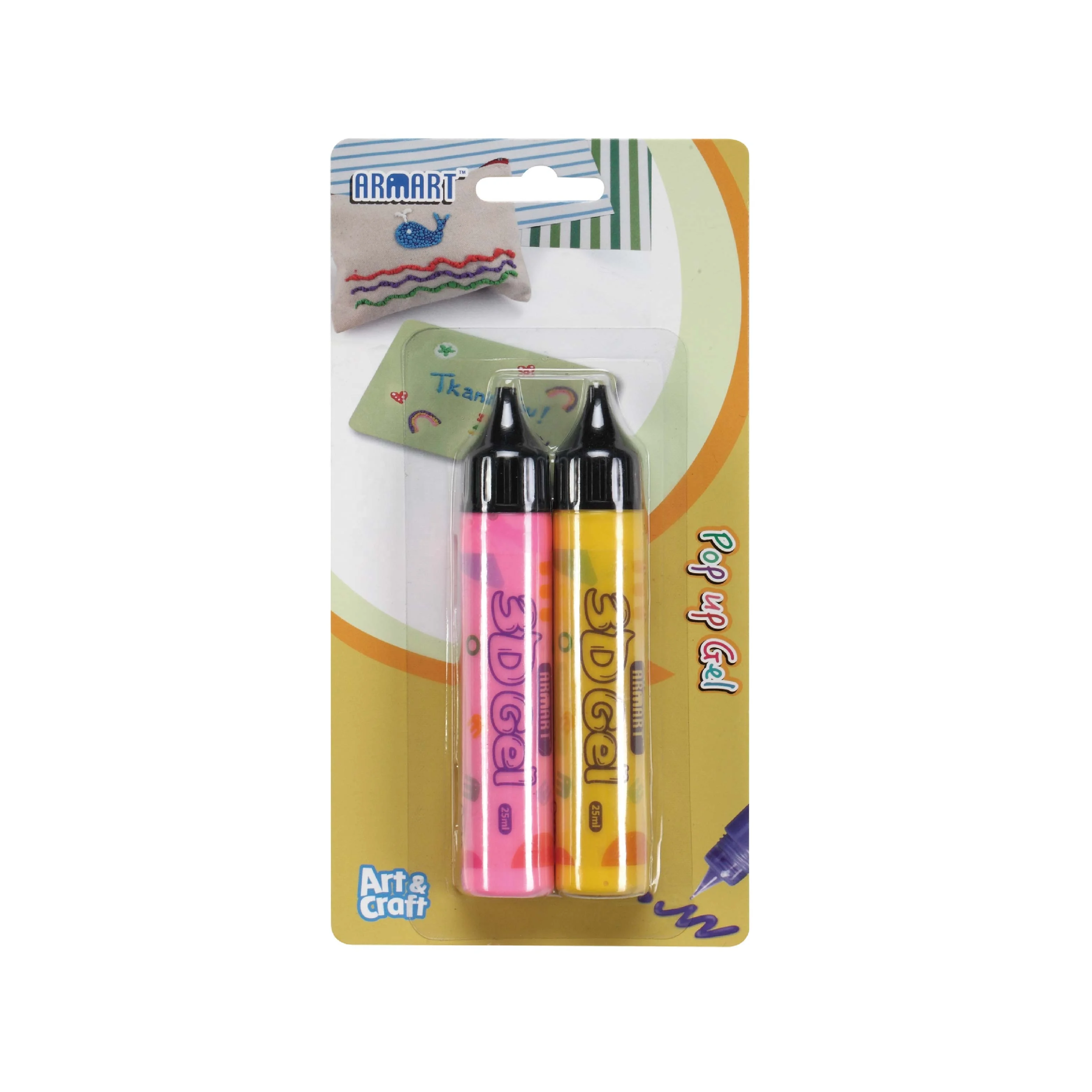 
Arts & Crafts DIY Puffy Pop Up 3D Paint Set for Kids Paper Arts Decoration T-Shirt Textile Fabric Glass and Wood 