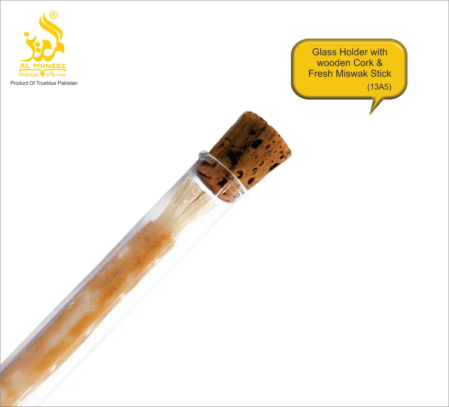 GERM BACTERIA FREE GLASS HOLDER FOR MISWAK STICK GLASS HOLDER WITH NATURAL CORK WOOD HOLDER TRAVEL GLASS CASE MISWAK SEWAK STICK