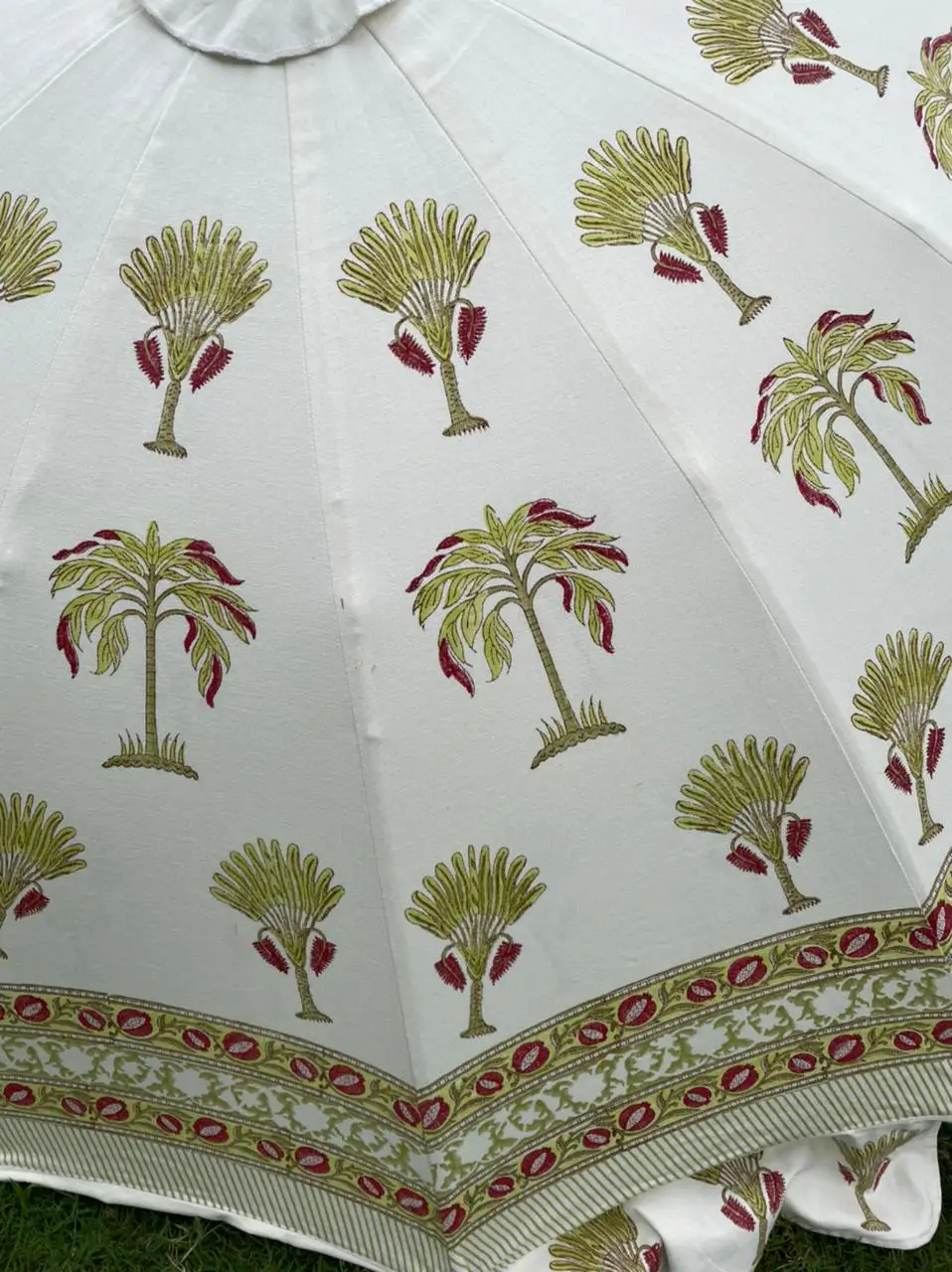 Зонт ручной работы с принтом садовый пляжный зонтик кисточками из древесины тоут в винтажном стиле скрученными краями