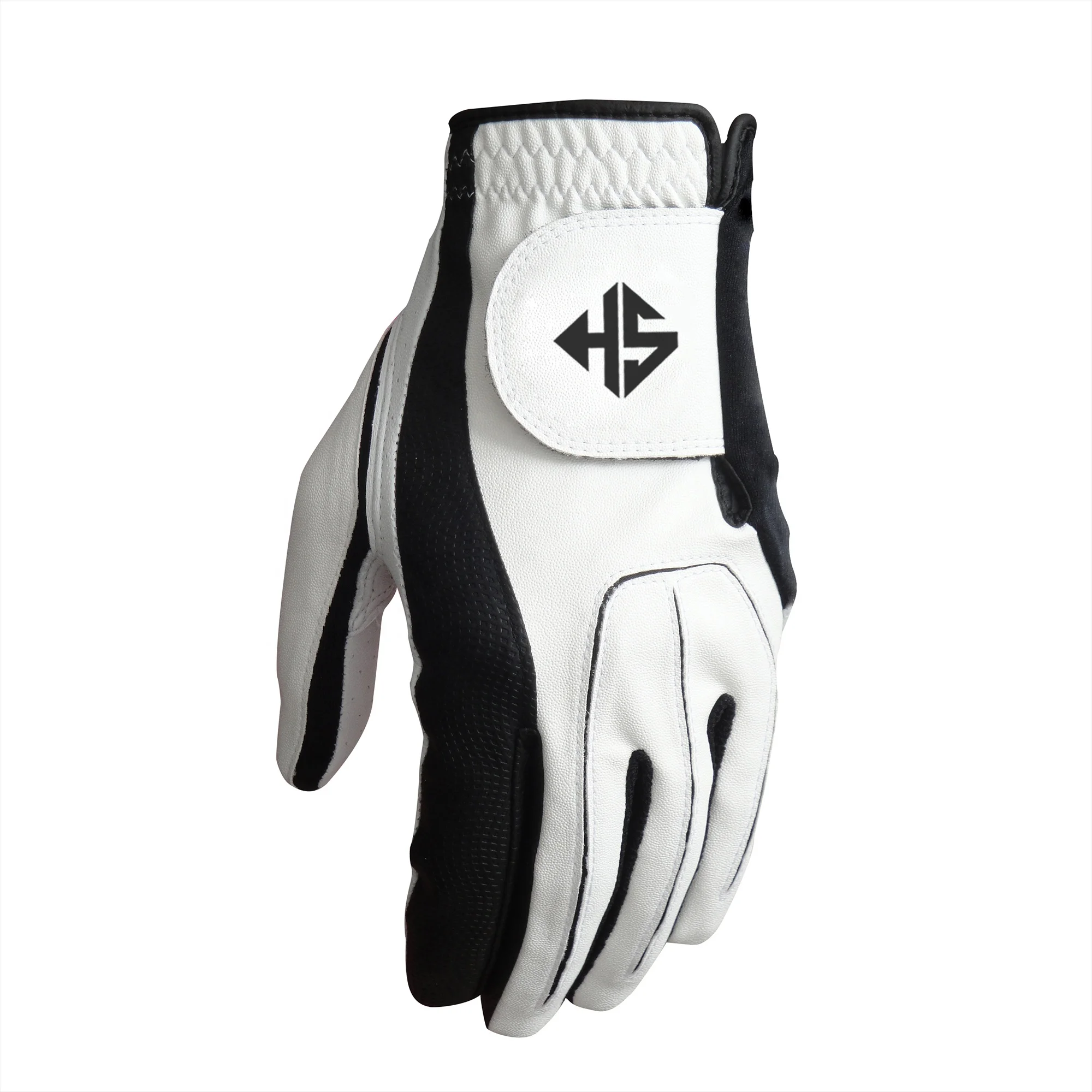 AAA Custom Logo Golf Glove Cabretta Leather and Fabric with PU for Left Hand Sports and Gym Use