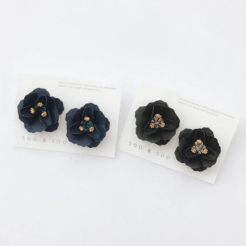 coated flower earring