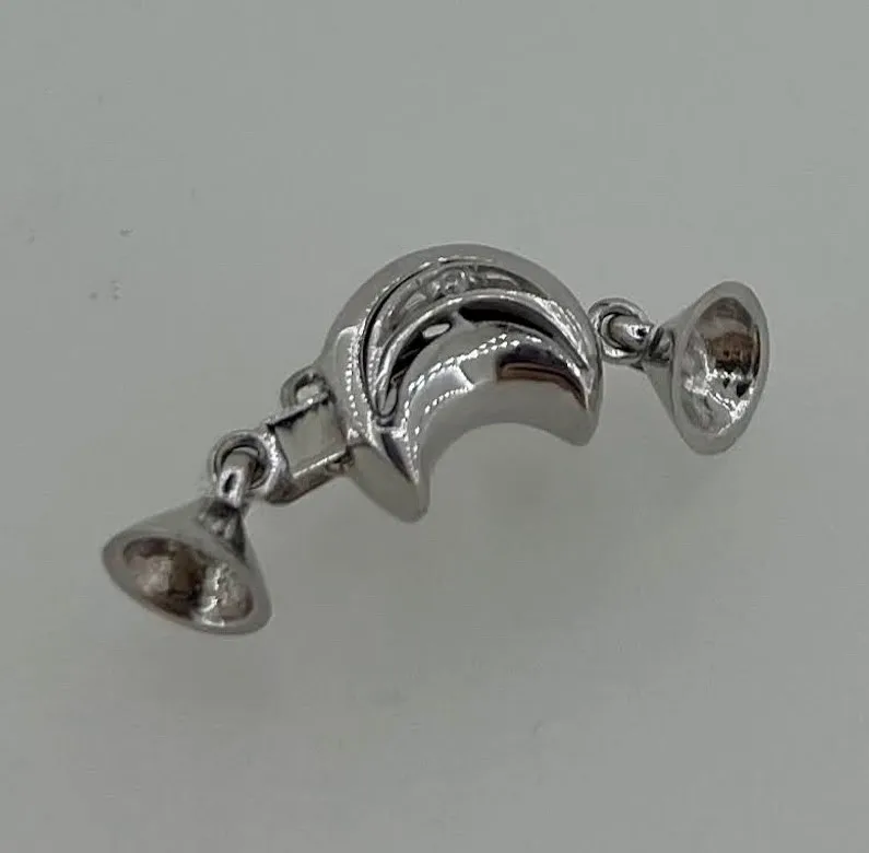 Made in Italy High Quality Jewelry Clasps White Gold 18K and Diamonds | Clasps and Hooks for Bracelet and Necklace