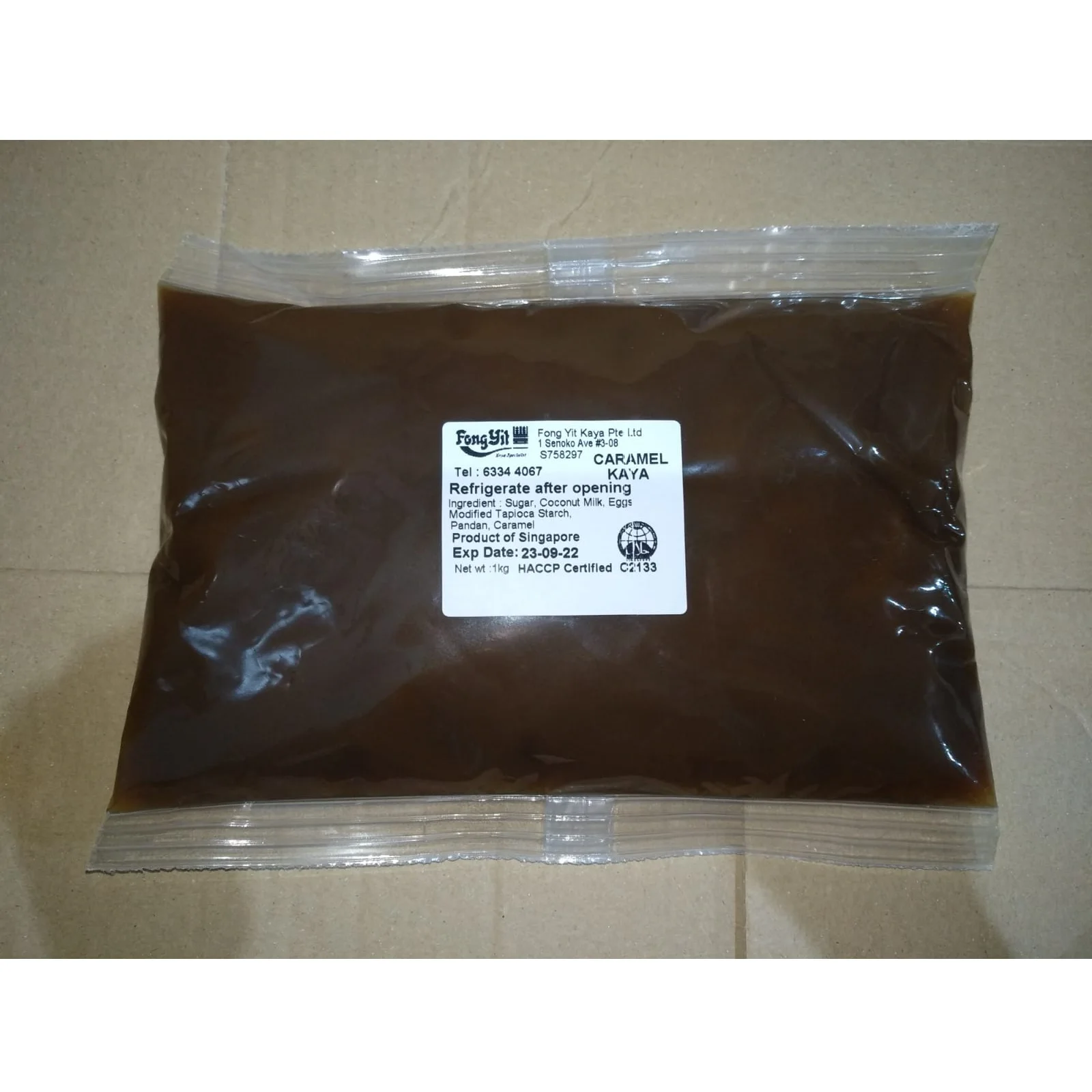 Традиционные кремовые текстурные густители 1 кг пакет Fong Yit коричневая карамельная Кайя для хлеба и пекарни