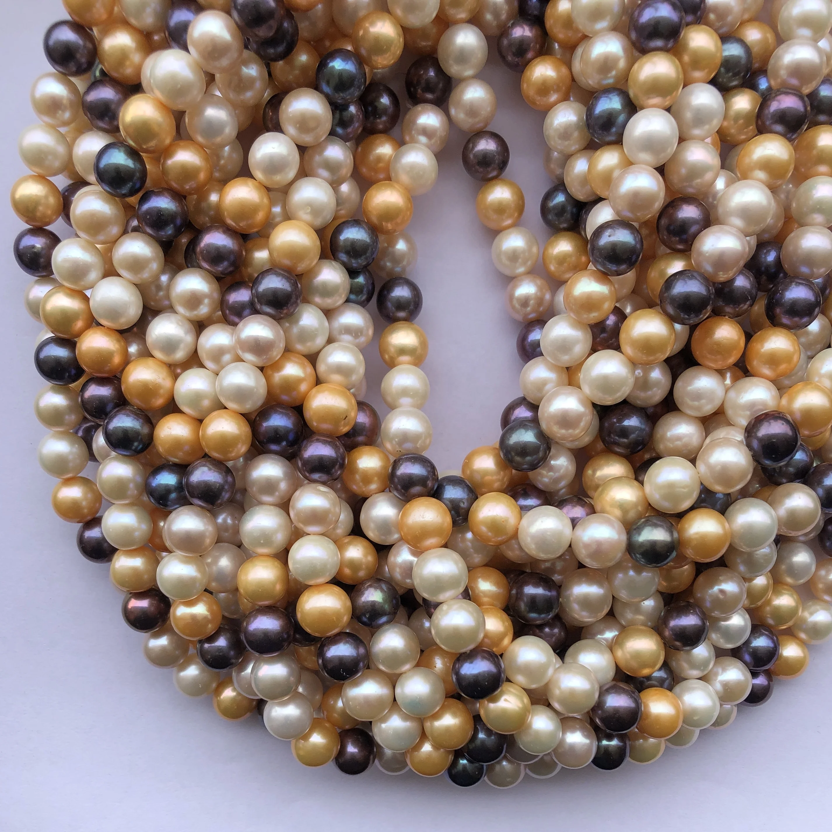 10mm Natural Multi Color Yellow Peacock Peach Freshwater Pearl Stone Smooth Round Beads Strand From Indian Supplier