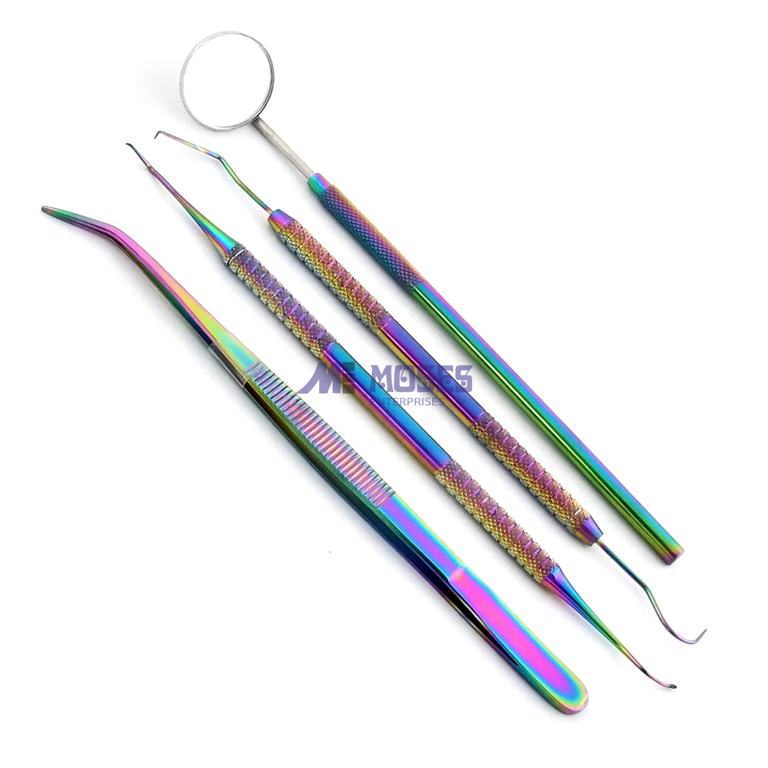 Rainbow Color Dental Tarter Scraper and Remover 4Pcs Set Dental Hygiene (10000002961338)