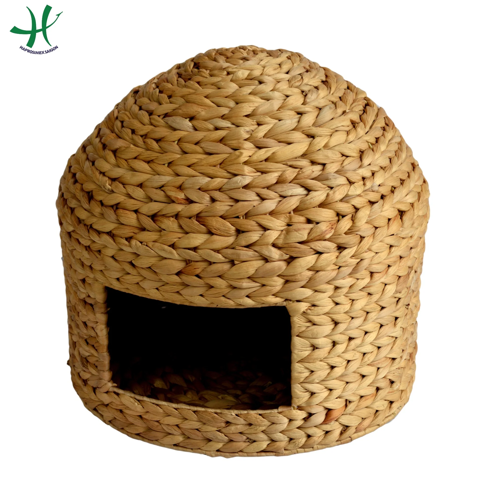 Hot sale High Quality pet house handmade, triangle shape water haycinth cage with cushion (HS 4464)