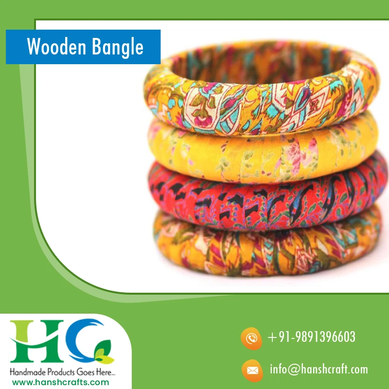 Colorful Wooden Resin Fashion Bangle Handmade in India