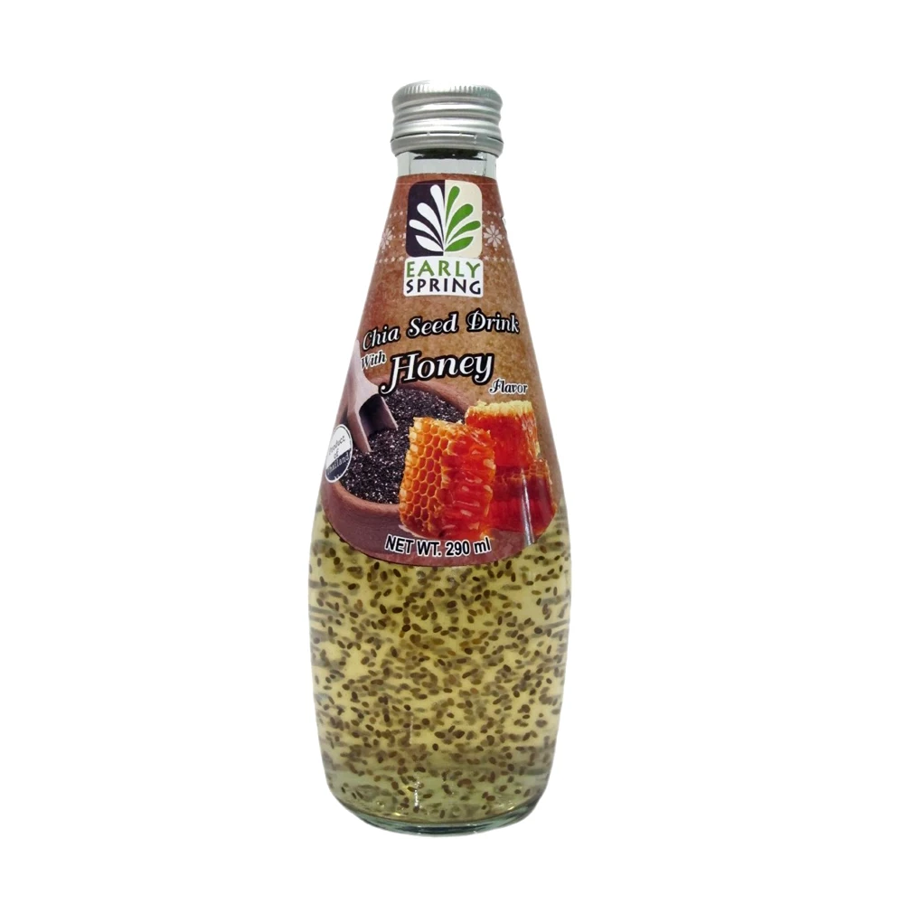 Wholesale Price Fruit Drink Refreshing Chia Seed Drink with Honey Flavor 290ml Manufacture in Thailand