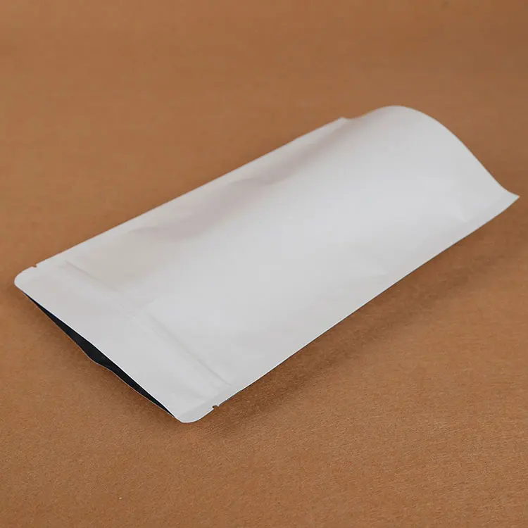 68 White kraft paper bag environmentally friendly organic degradable sealed zipper paper bag food stand up pouch