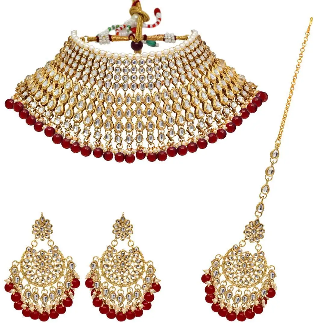 Bijoux Wedding Kundan Jewellery Indian Polki Jewelry Copper Bridal Wedding Sets