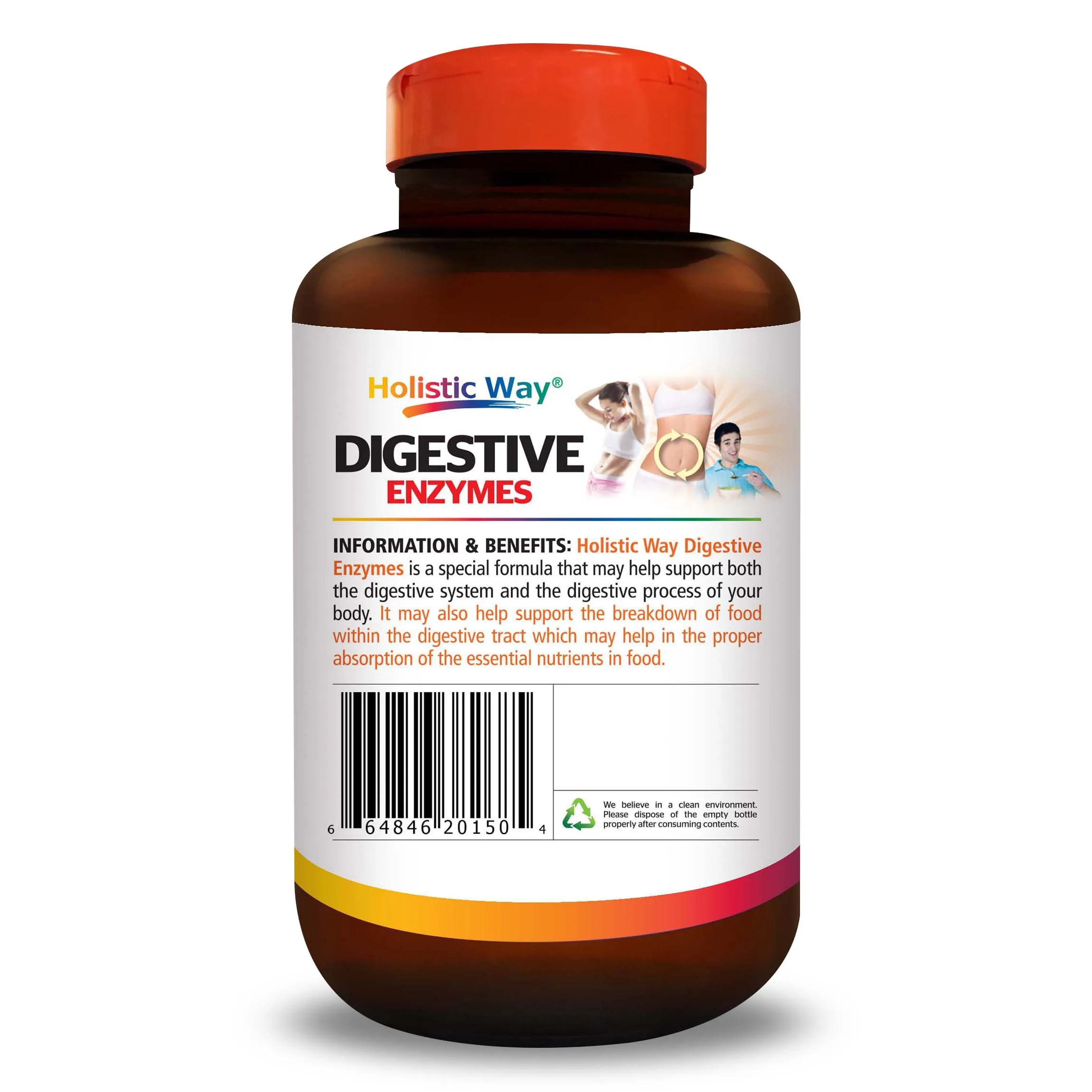 Top Best Selling Canada Origin Promote Digestion Holistic Way Digestive Enzymes (90 Vegetarian Capsules)