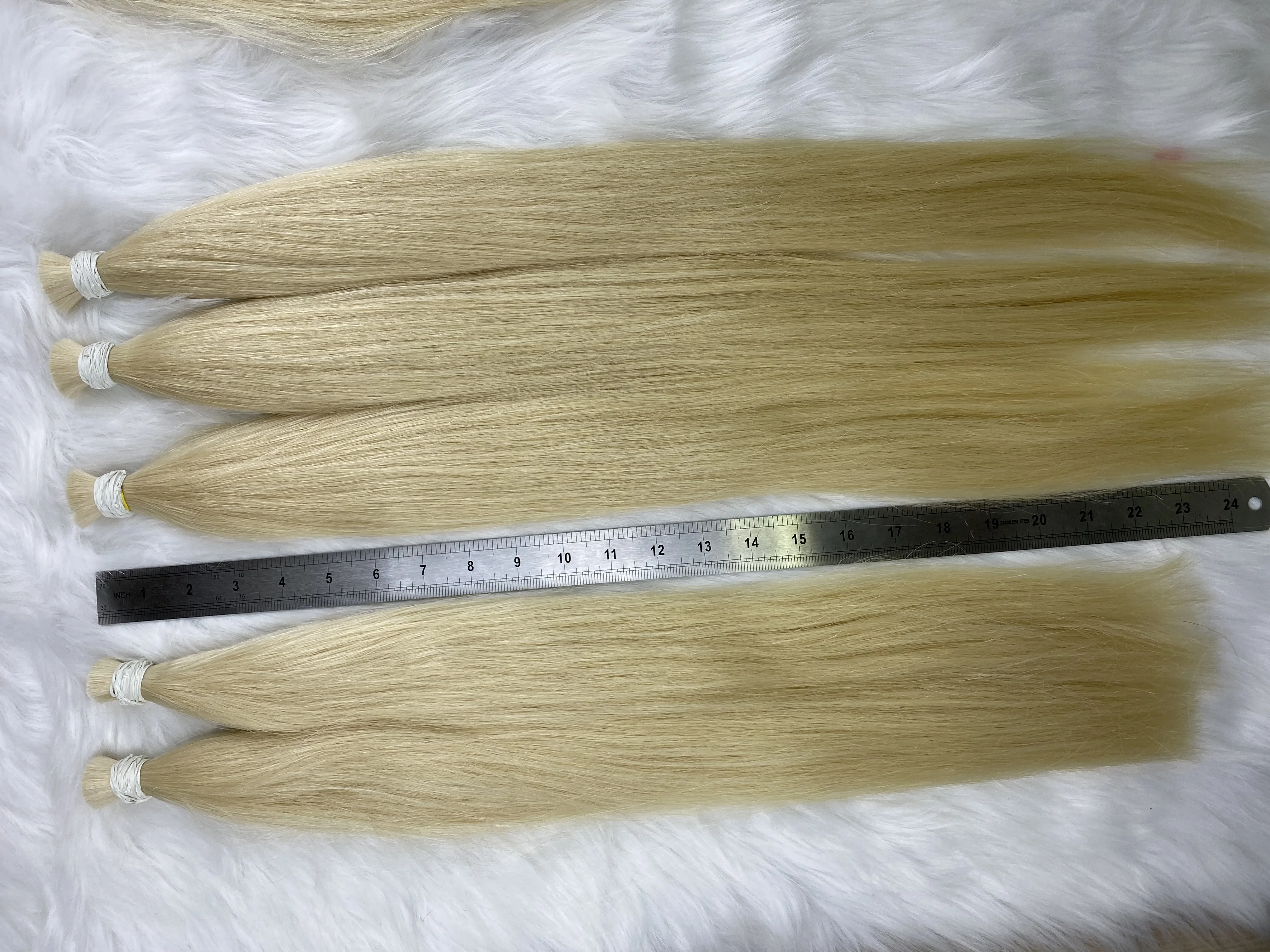 Wholesale Bone Straight Blonde Bulk Hair Extension from top Vietnam Factory